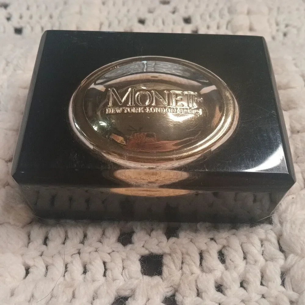 Vintage Designer MONET TM New York London‎ Paris Clear Desk Paper Weight RARE